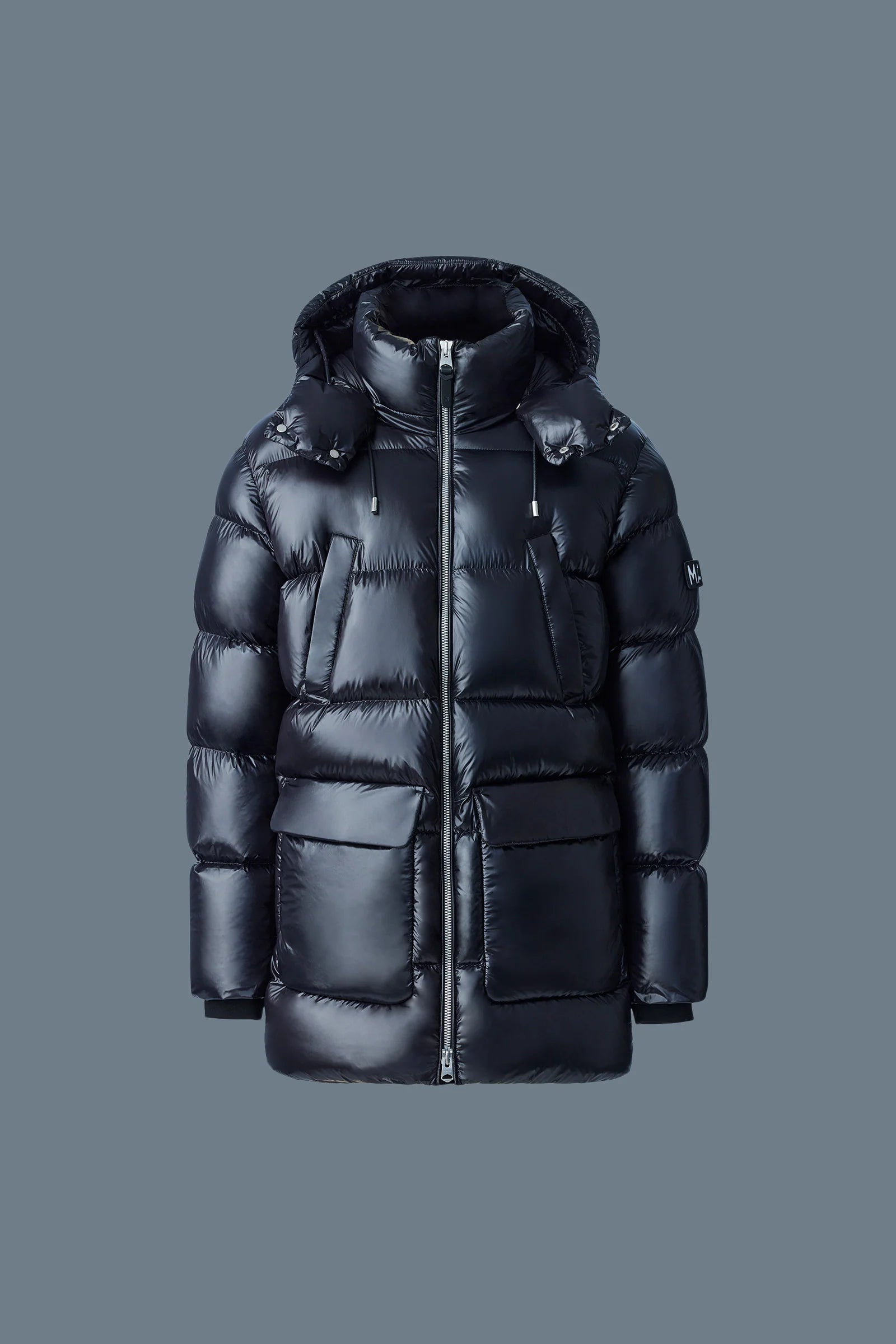 KENDRICK lustrous light down parka with hoodt (Black KENDRICK lustrous light down parka with hoodt (Black