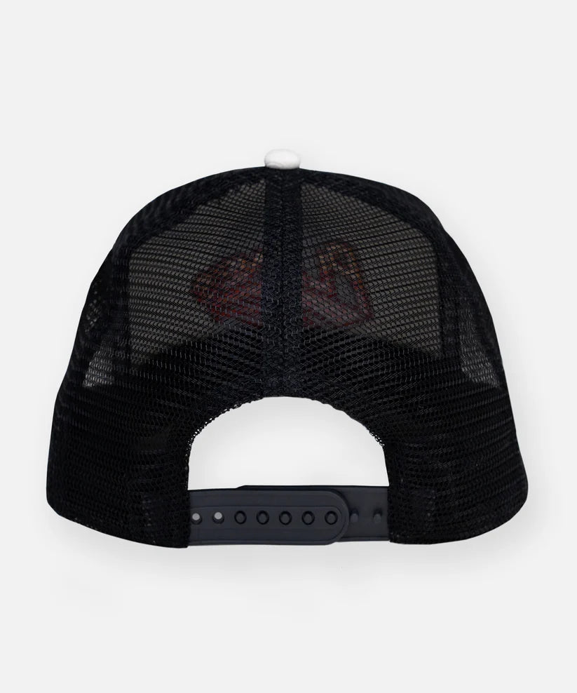 “Planes Sunset Trucker Hat with 3D embroidered logo and rope detail in polyester”
