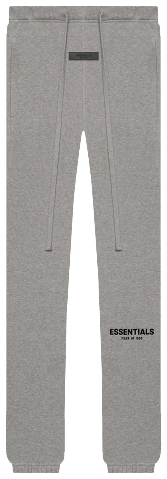 Fear of God Essentials Dark Oatmeal Sweatpants with logo detail on leg and rubber patch at waist