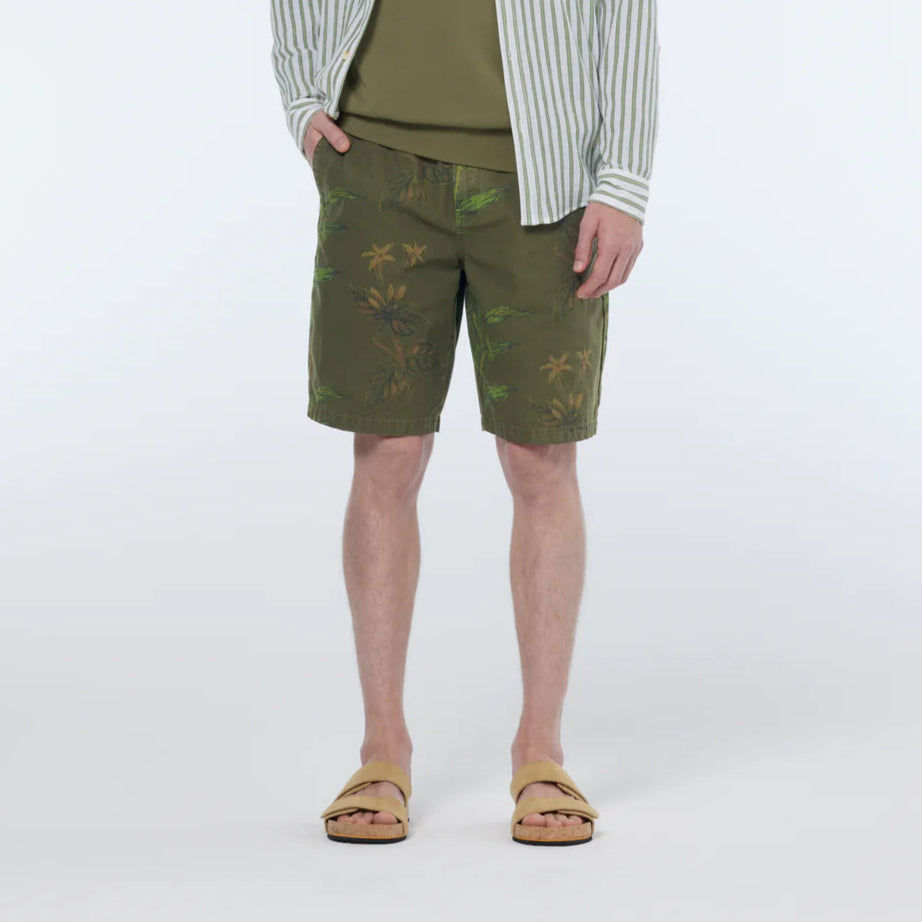 Printed Cotton Shorts (Green)