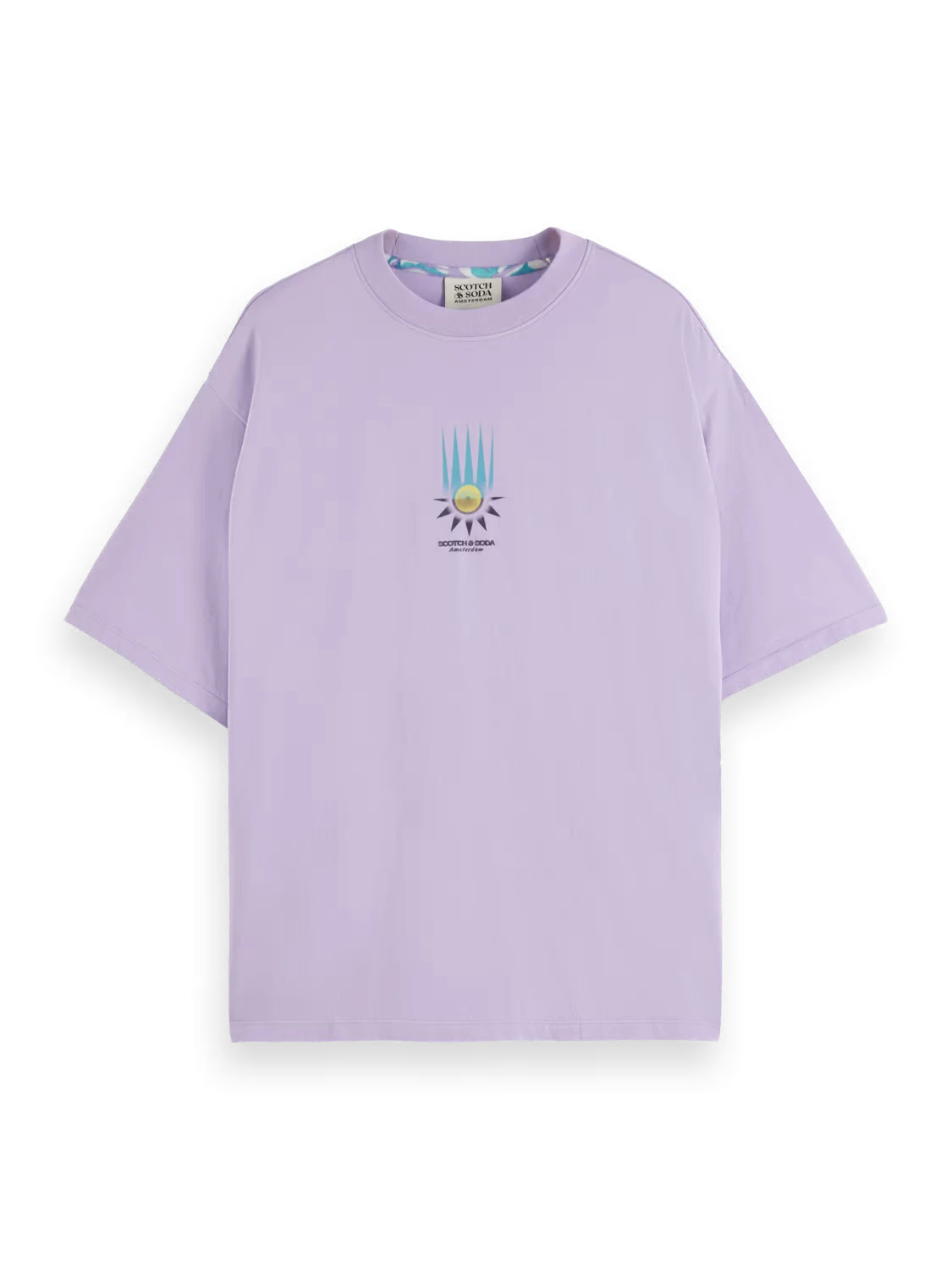 Loose Fit Front Printed Artwork T-Shirt (Lavender) 