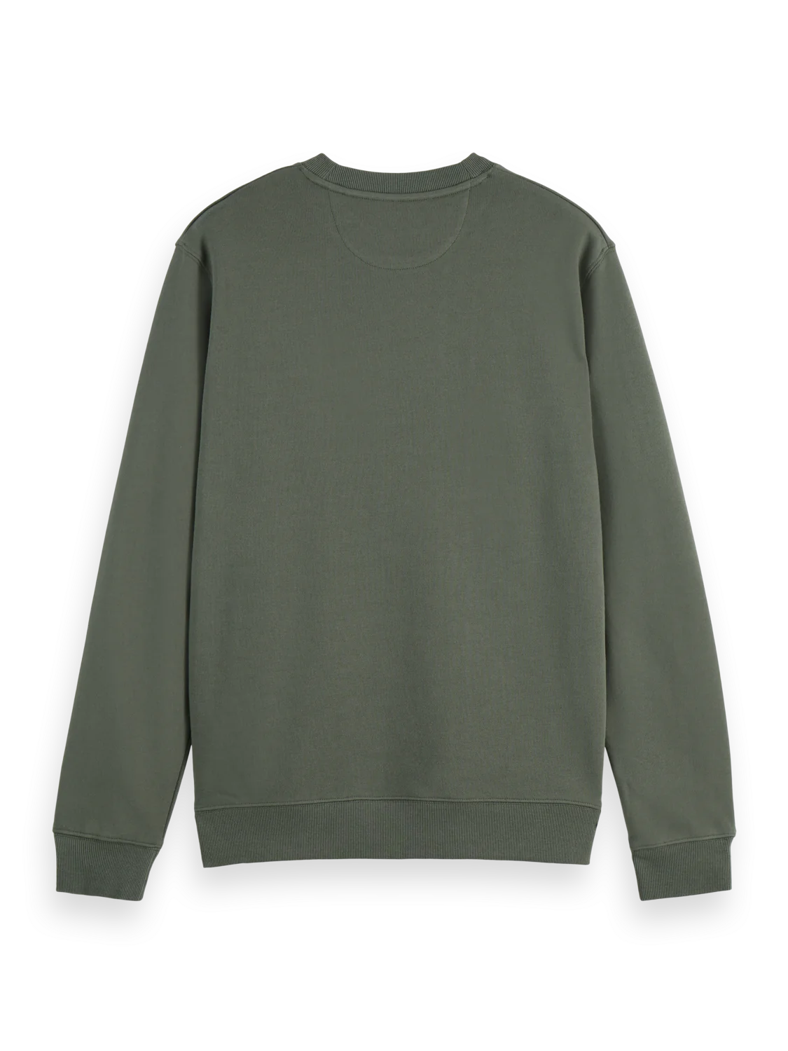 Scotch & Soda regular fit sweatshirt in neutral tone with minimalist chest logo laid flat