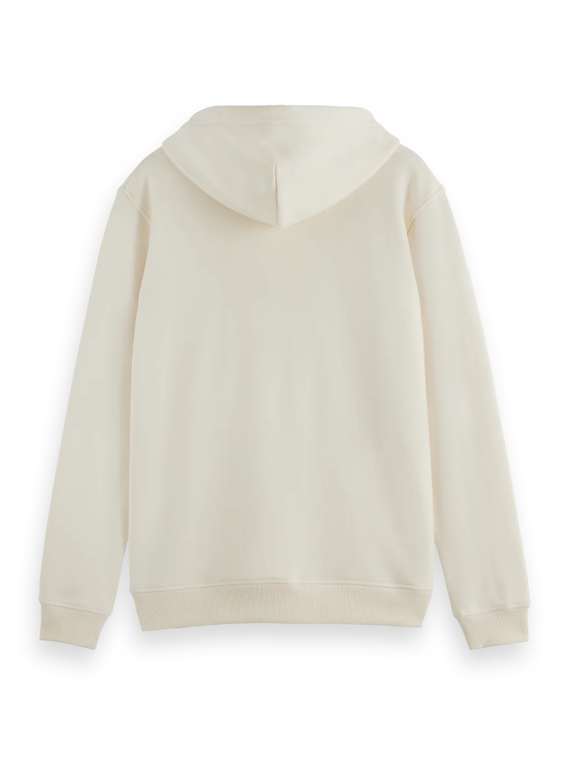 Scotch & Soda regular fit hoodie in cotton with subtle chest logo badge laid flat