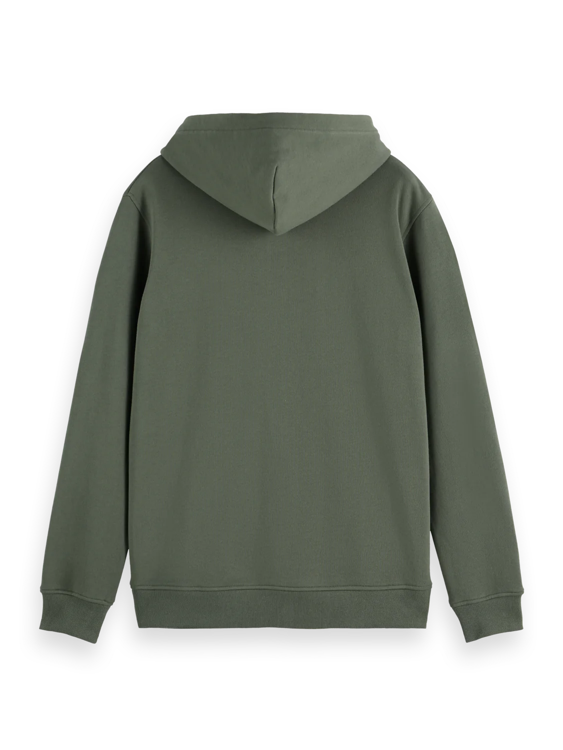 Scotch & Soda regular fit hoodie in cotton with subtle chest logo badge laid flat