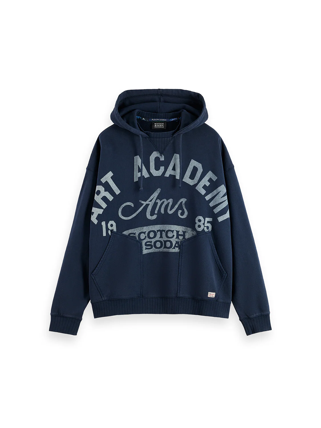 Scotch & Soda washed hoodie with graphic artwork and relaxed fit