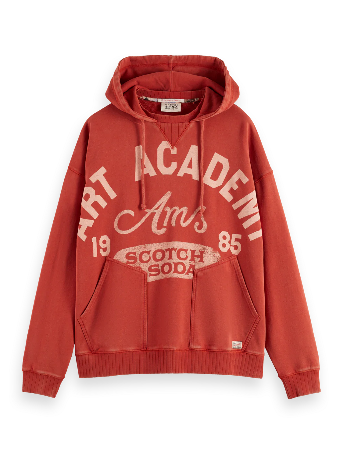 Scotch & Soda washed hoodie with bold graphic artwork and relaxed fit