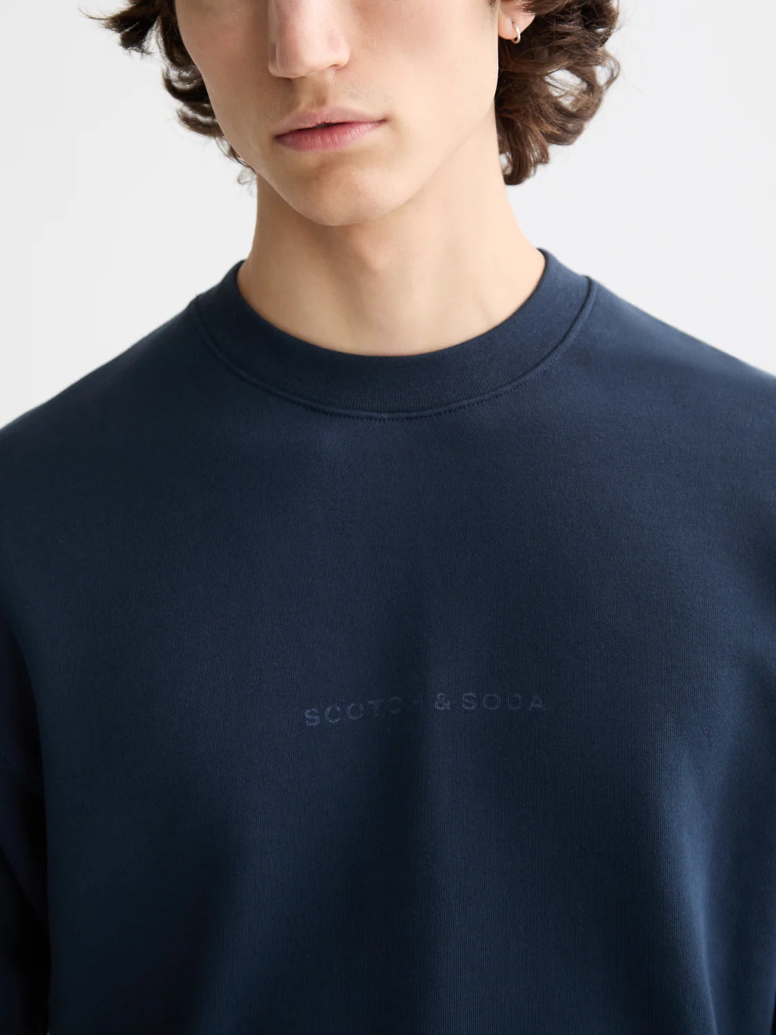 Scotch & Soda regular-fit sweatshirt in cotton with subtle logo embroidery