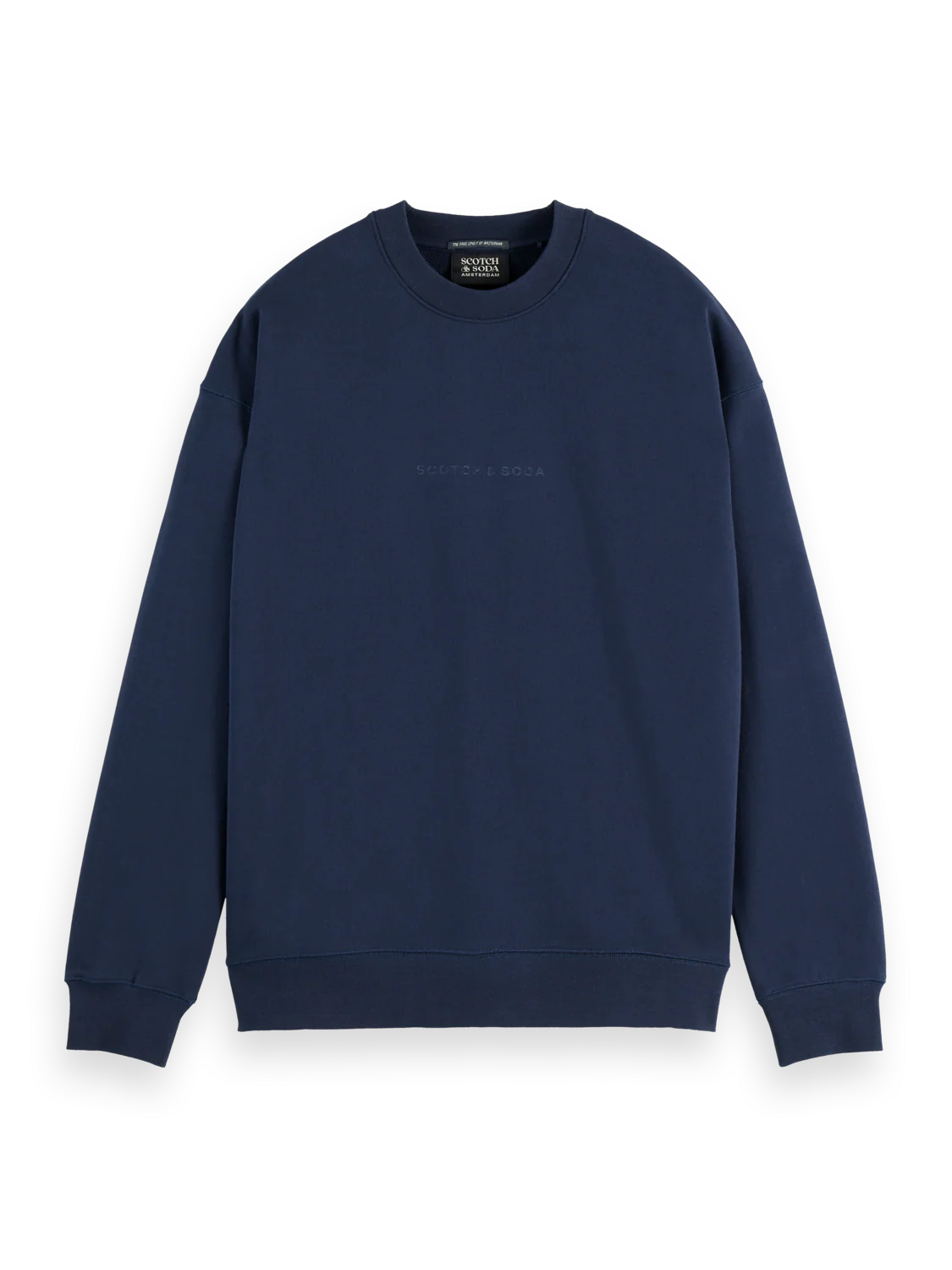 Scotch & Soda regular-fit sweatshirt in cotton with subtle logo embroidery