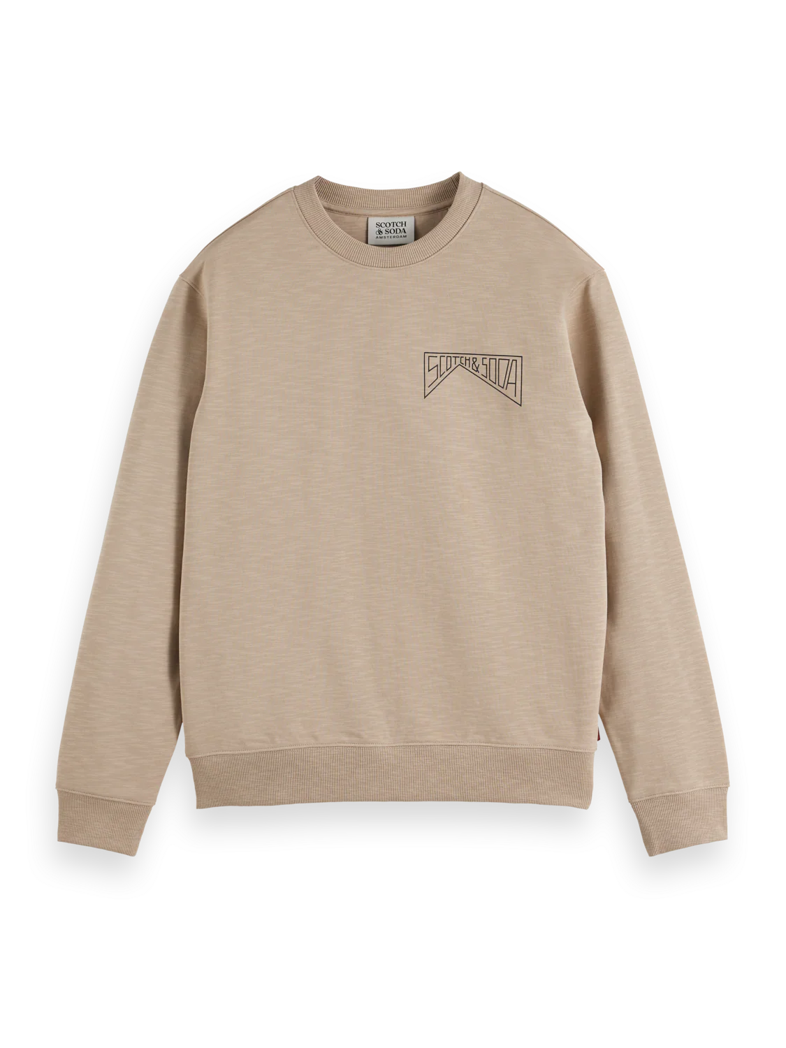 Scotch & Soda crew neck sweatshirt in cotton with bold logo detail and regular fit