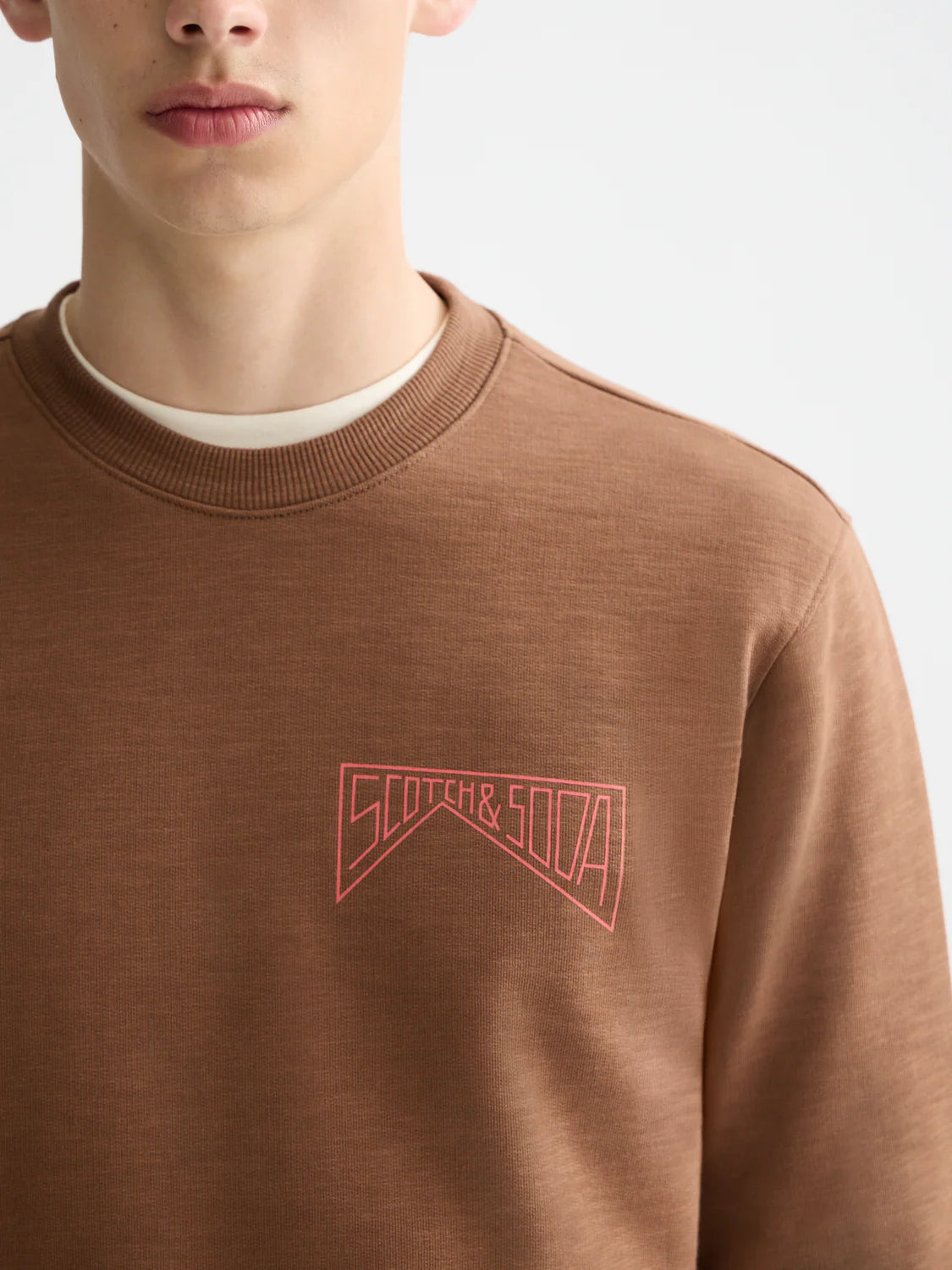Scotch & Soda crew neck sweatshirt with bold logo detail and regular fit