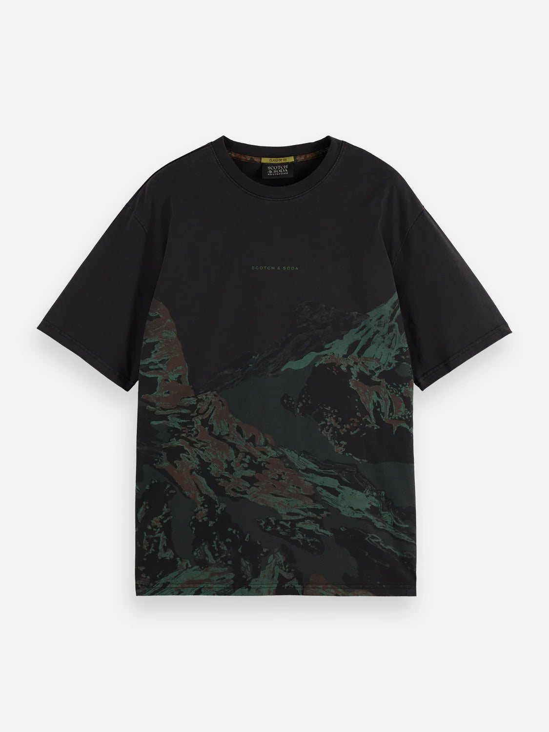 Scotch & Soda loose fit t-shirt with bold artwork and rich overdye finish