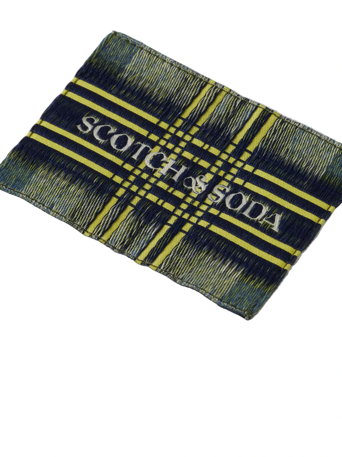 Scotch & Soda bright white loose-fit t-shirt with intricate label detailing and relaxed silhouette