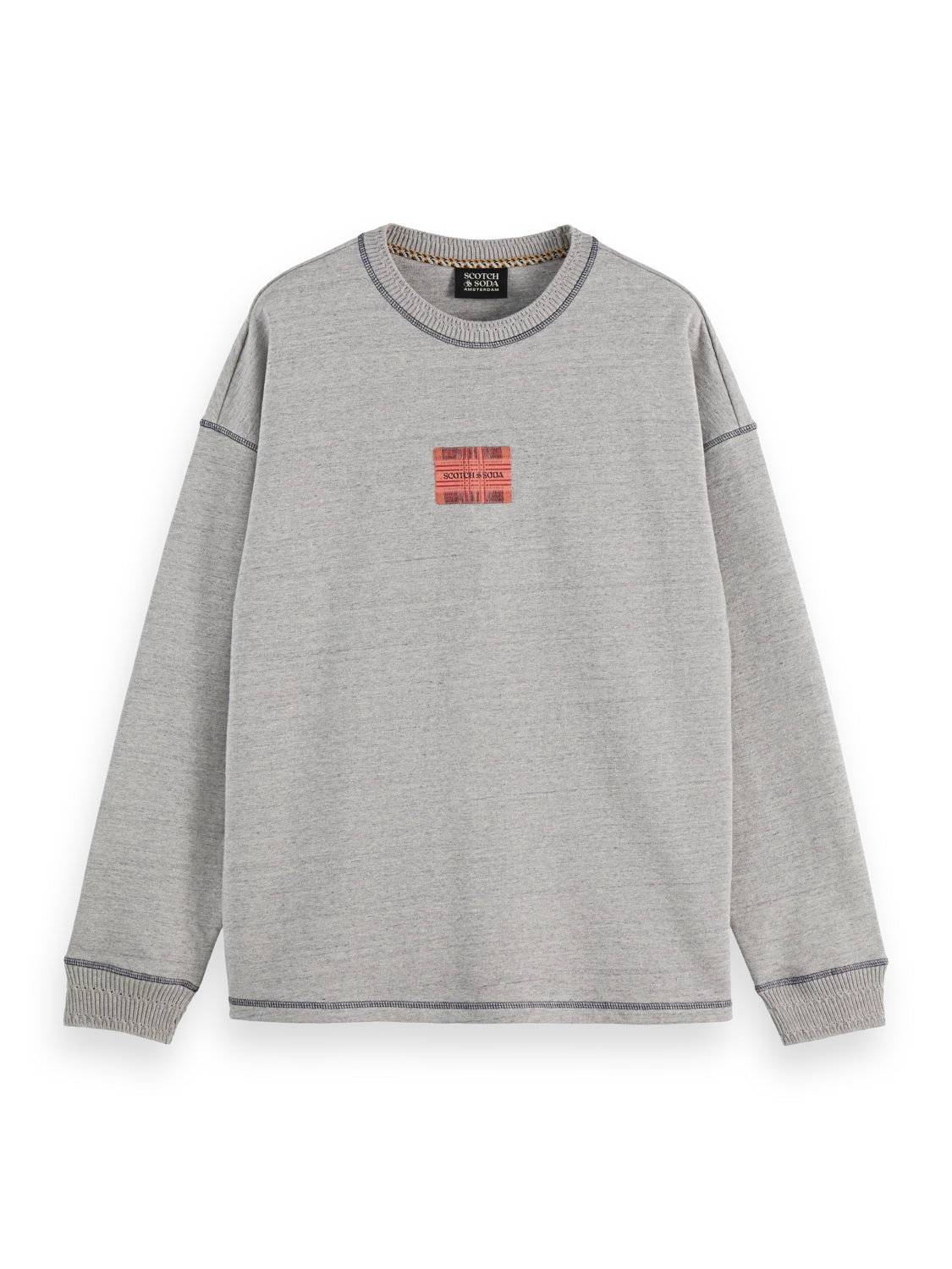 Scotch & Soda loose-fit sweatshirt with intricate label detailing and relaxed silhouette