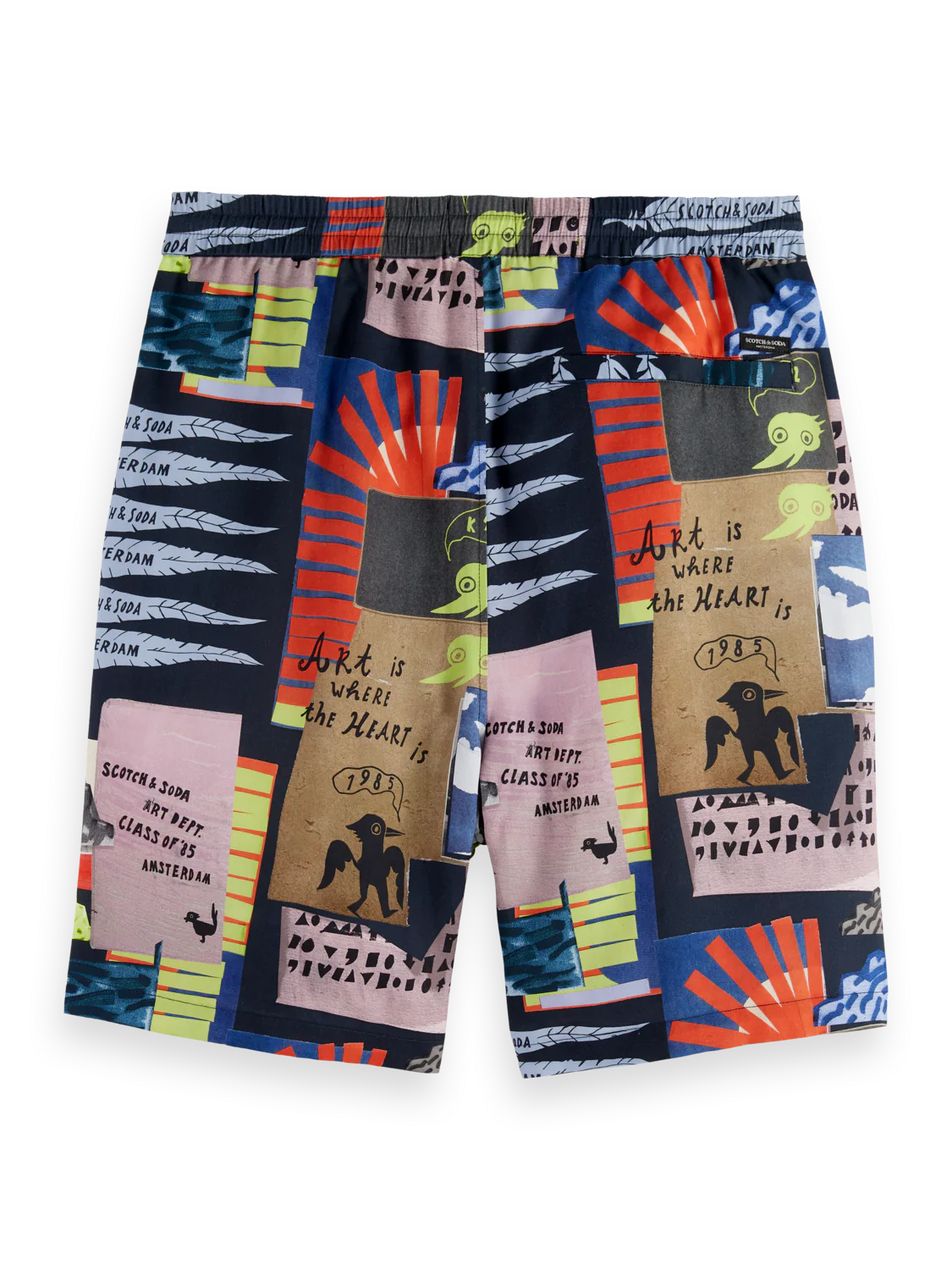 “Regular-fit Bermuda shorts with elasticated waistband and tie detail”