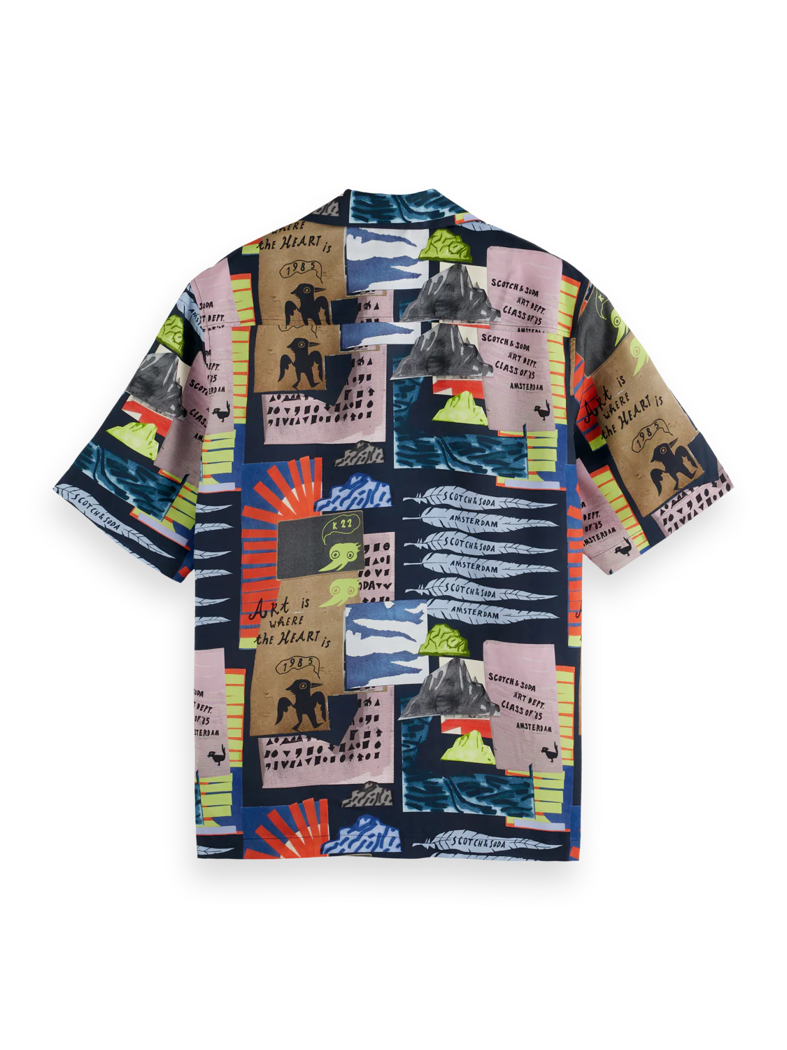 “Boxy fit short-sleeved shirt with collage graphic print”