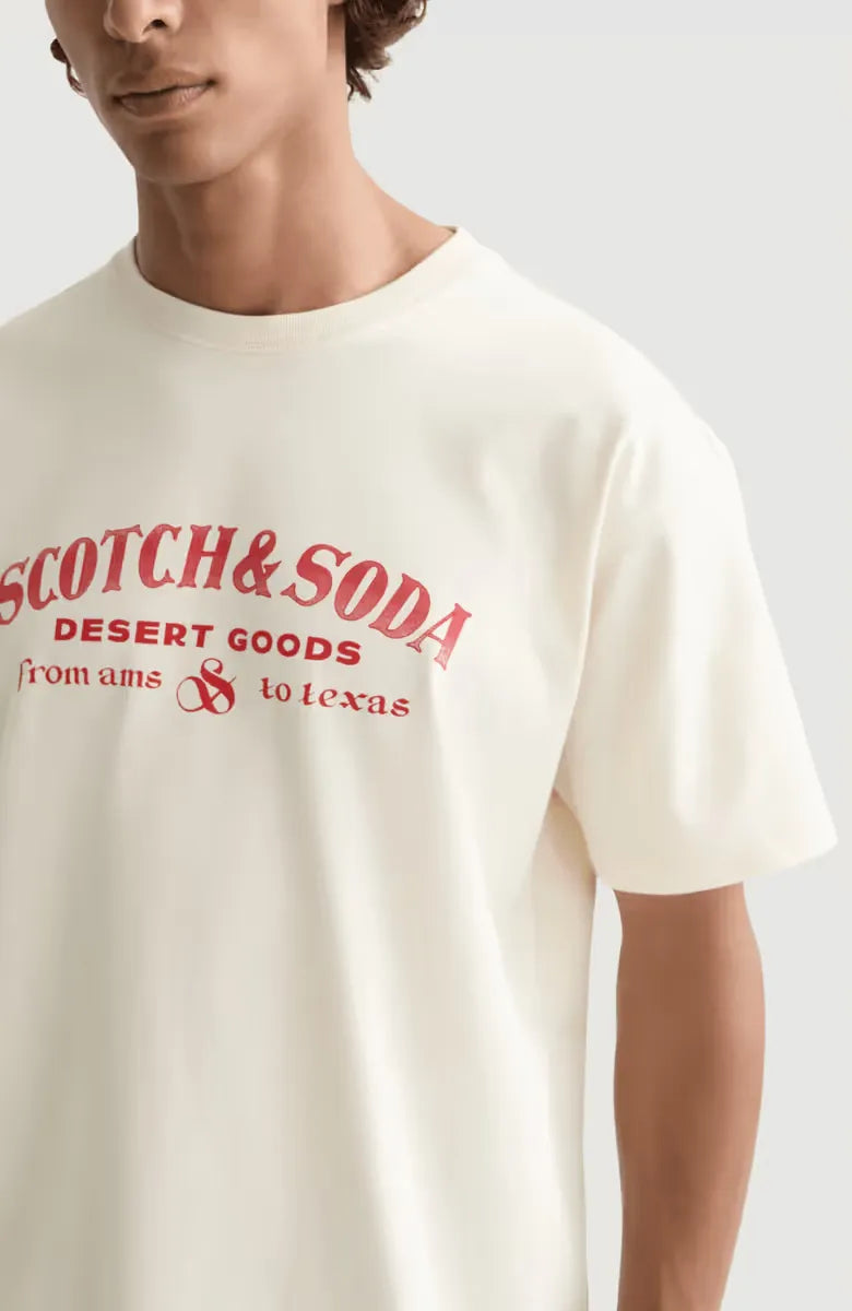 SCOTCH & SODA men’s garment in light beige made from 100% organic cotton.