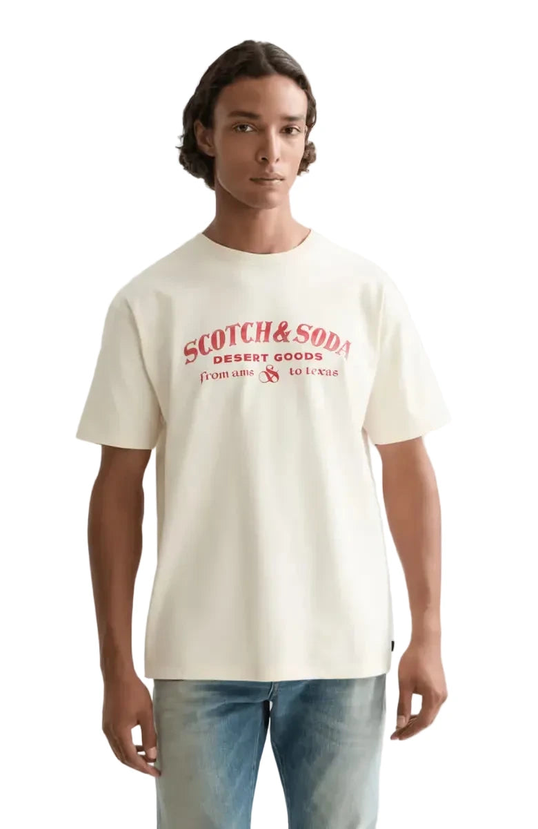 SCOTCH & SODA men’s garment in light beige made from 100% organic cotton.