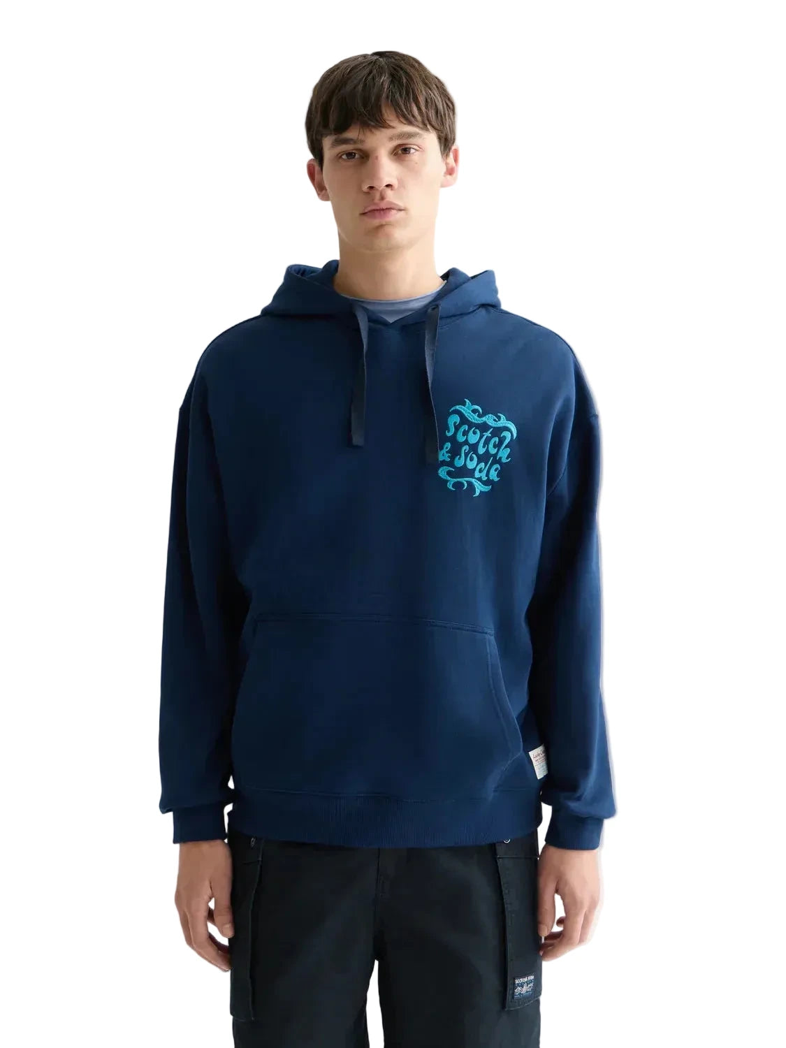 SCOTCH & SODA loose-fit hoodie with bold artwork on the front and back, made from 100% cotton.