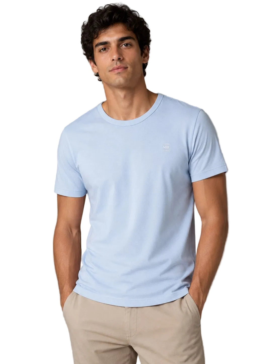 Men’s Delta Blue cotton graphic t-shirt with designer-inspired logo print