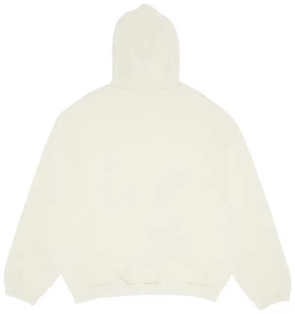 Essentials State Fleece Hoodie in shell color with logo detailing and relaxed fit.