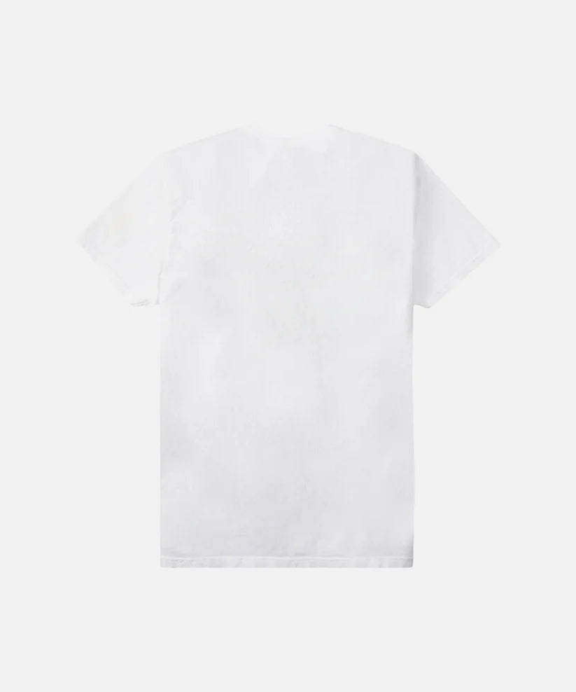“White Imagination Creates Reality Tee with bold front screenprint graphic”