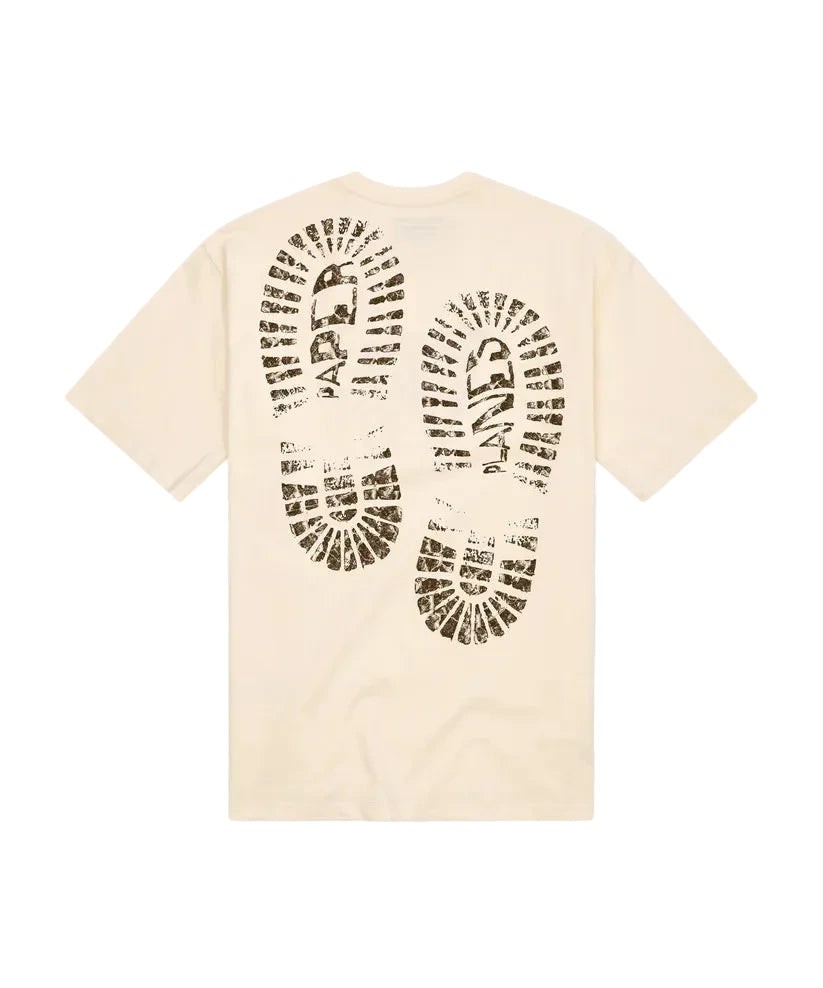 Paper Plane Ten Toes Down T-shirt with front screenprint graphic and ribbed crew neckline.