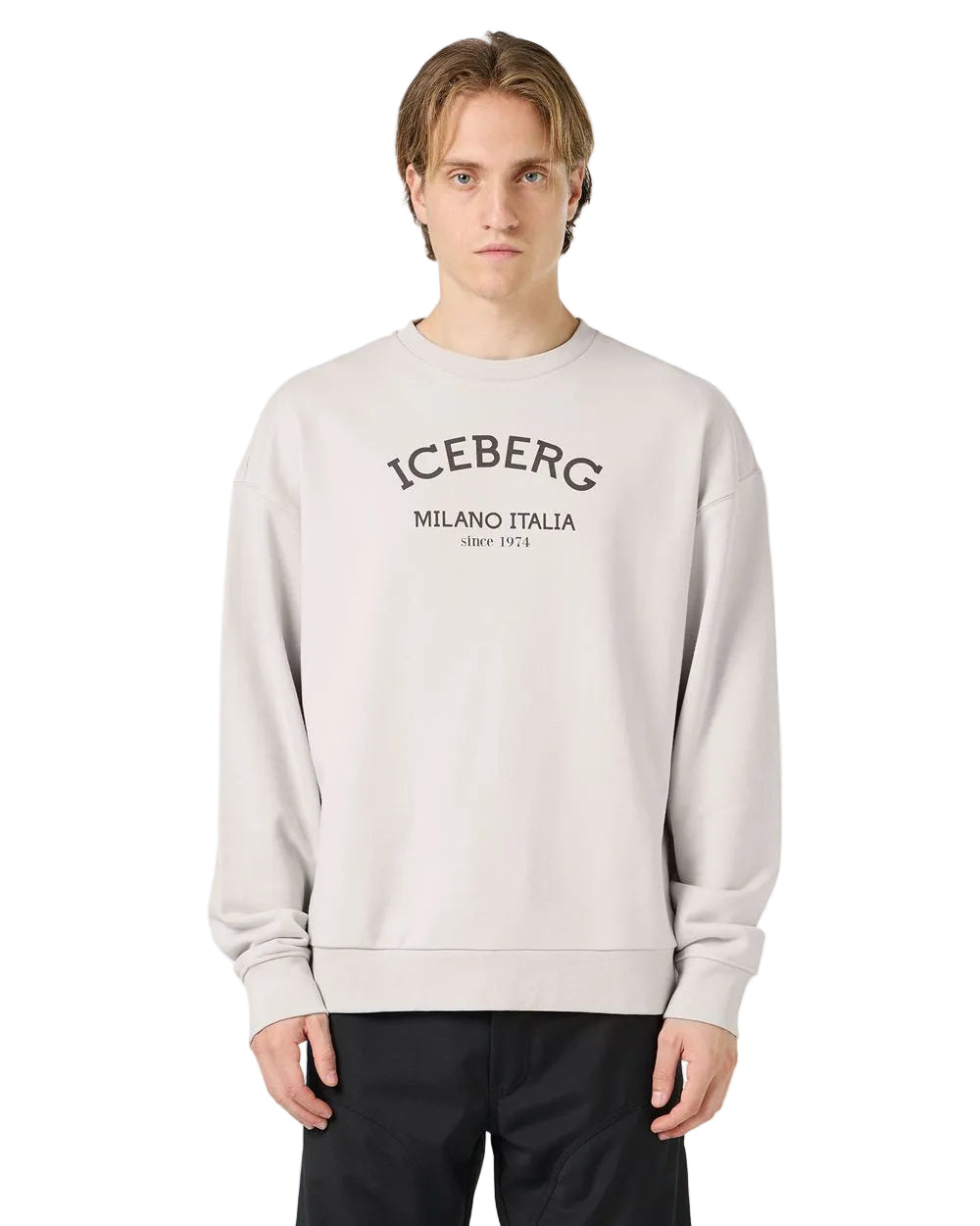 Crew-neck sweatshirt with logo (Cream)