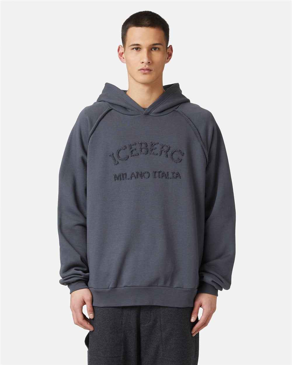 Sweatshirt with hood and logo (Pencil)