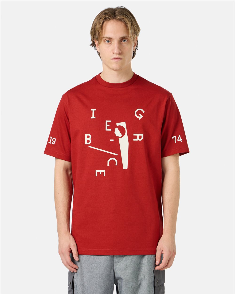 T-shirt with Iceberg lettering print detail (Red)