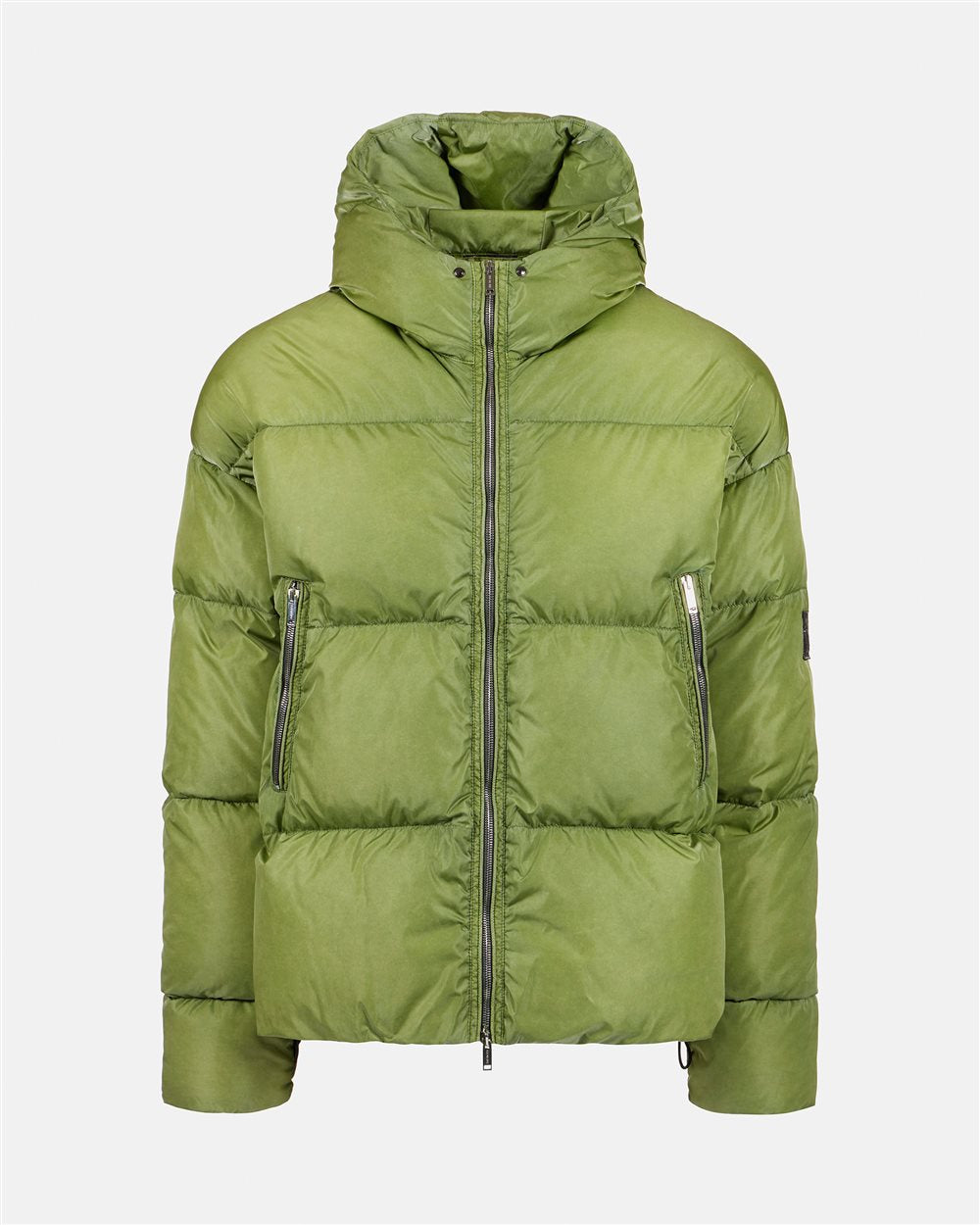 Short down jacket with hood (Green) 