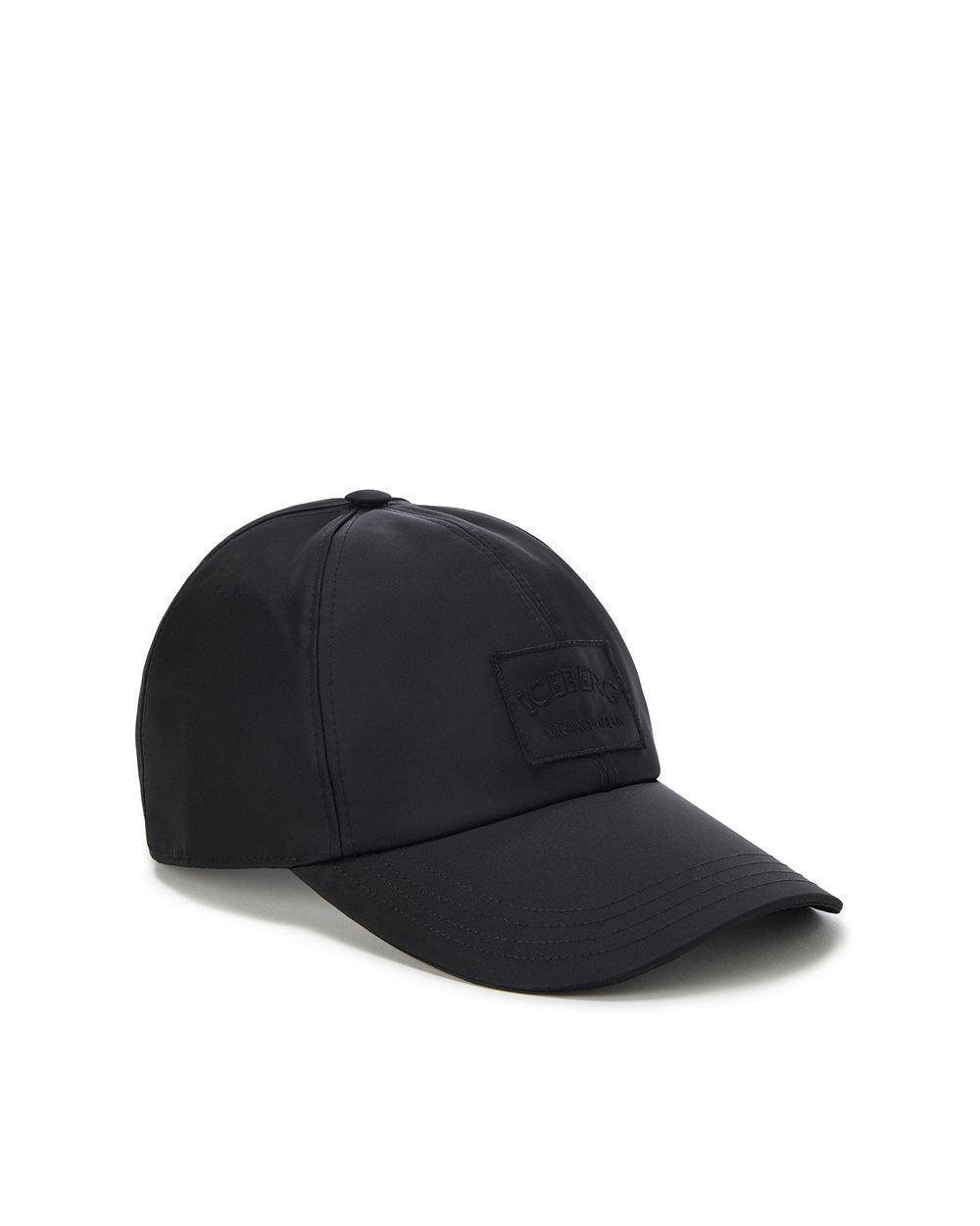 Nylon baseball cap with logo (Black)