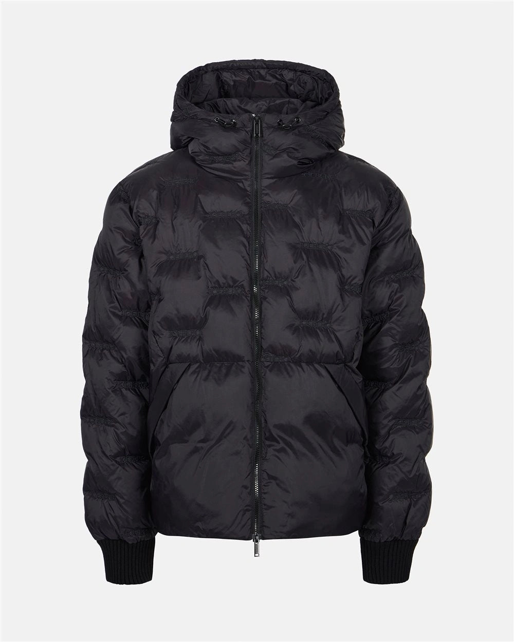 Iceberg Allover Iceberg Embroidery Nylon Jacket (Black)