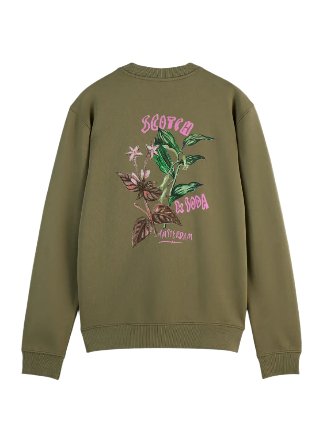 Floral Artwork Sweatshirt (Olive) - 180478250