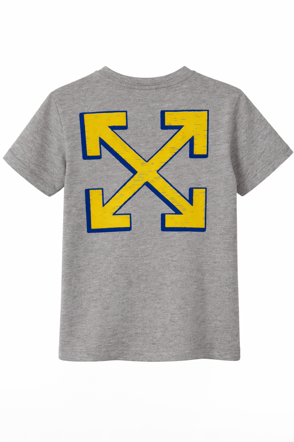 Light heather grey basic fit t-shirt with doodle-style graphic print on the back.