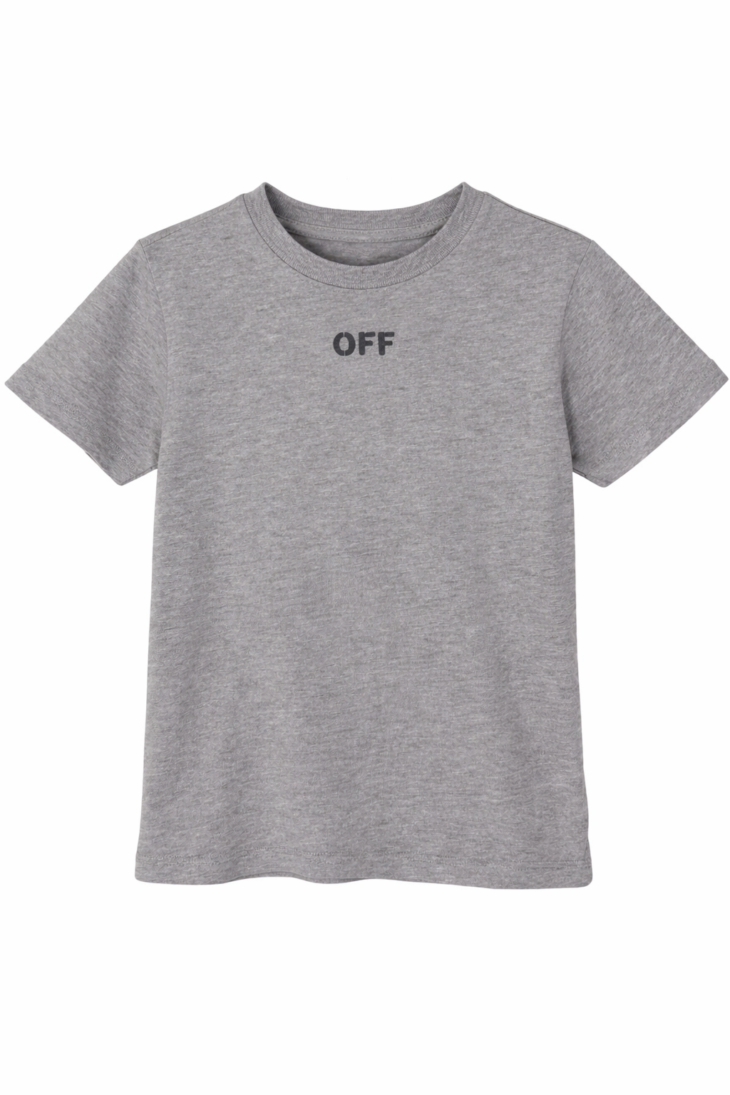 Light heather grey basic fit t-shirt with scribble-style graphic print on the back.