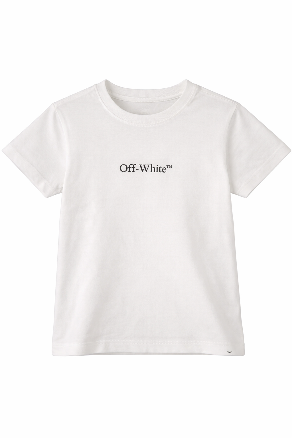 White basic fit t-shirt with bookish-style graphic print on the front