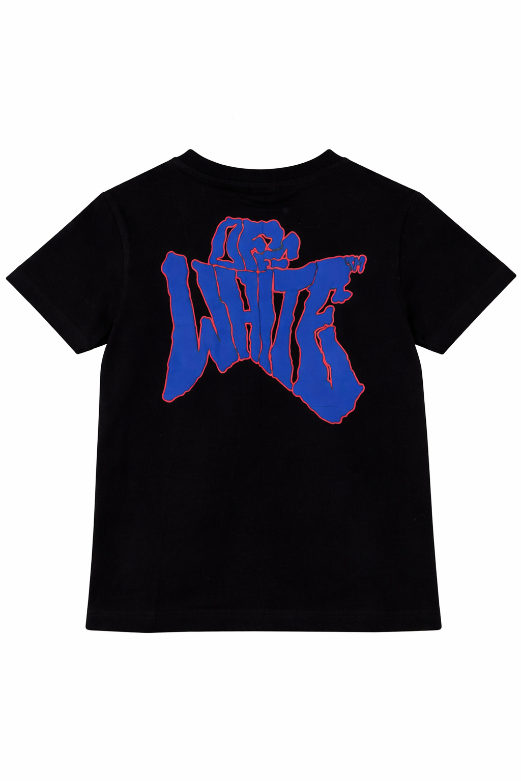 Black basic fit t-shirt with graffiti-style graphic print on the back.