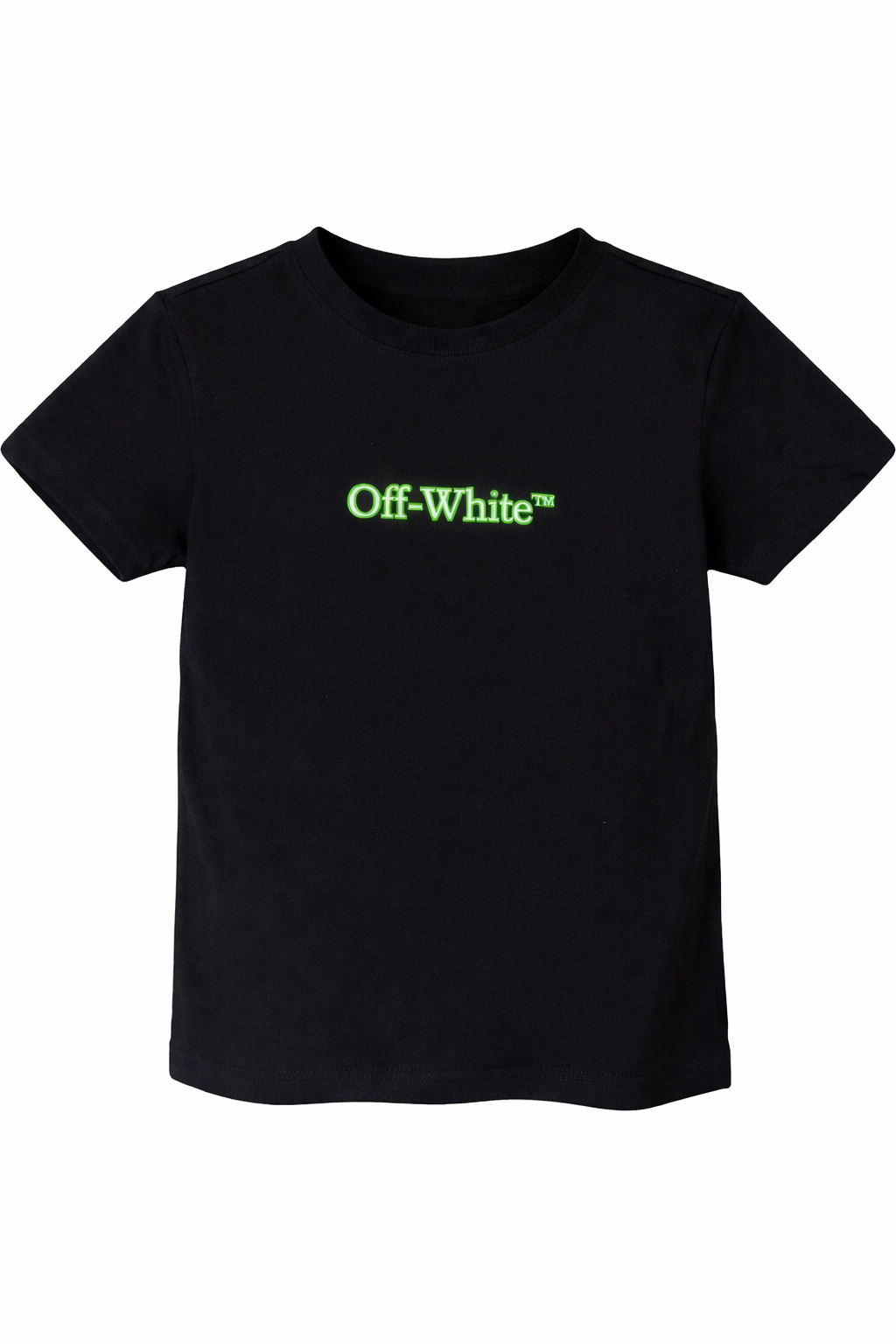 Black basic fit t-shirt with glow-in-the-dark arrow graphic print on the back.