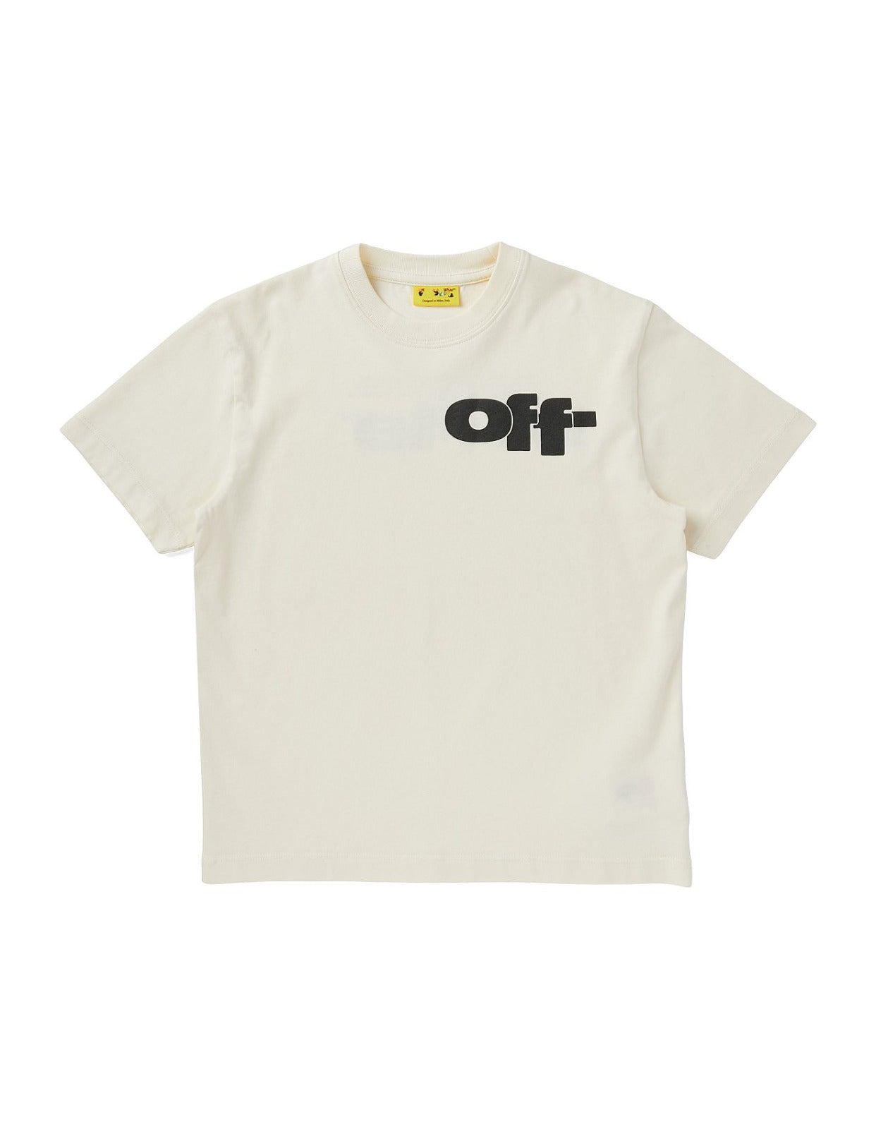White basic fit t-shirt with 3D logo graphic on the front.