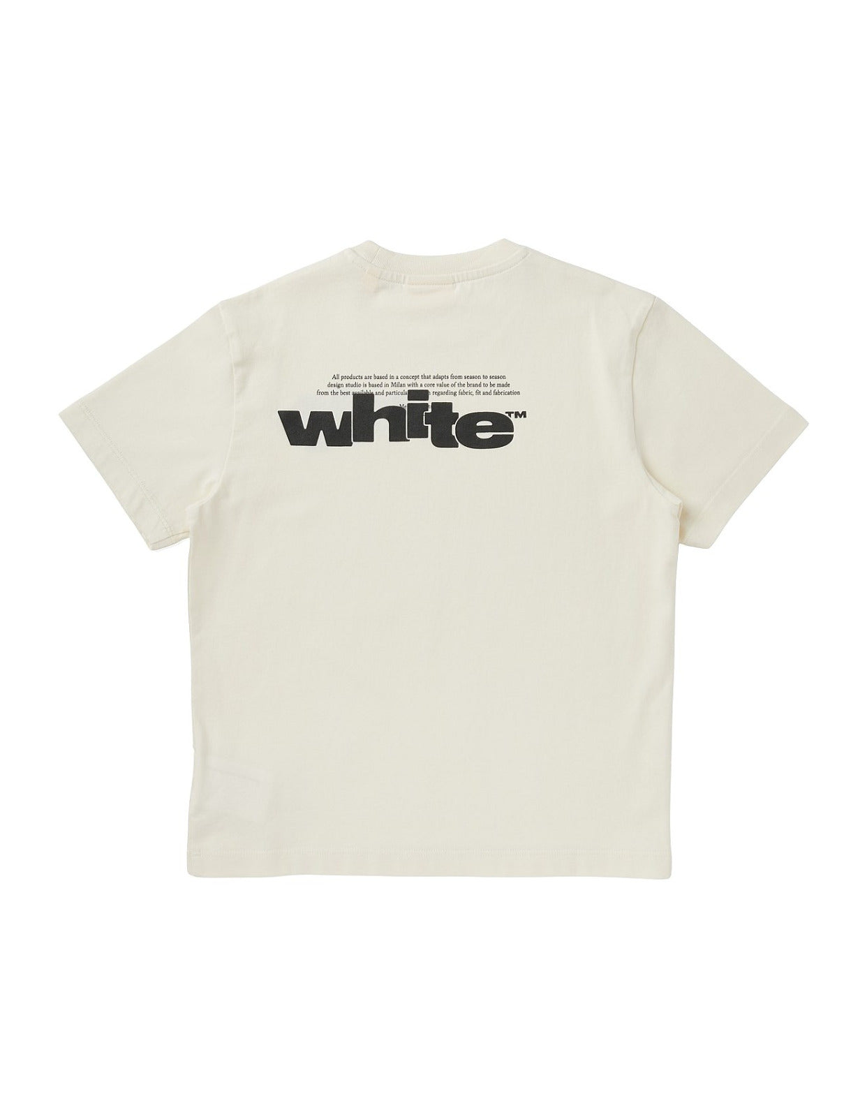 White basic fit t-shirt with 3D logo graphic on the front.