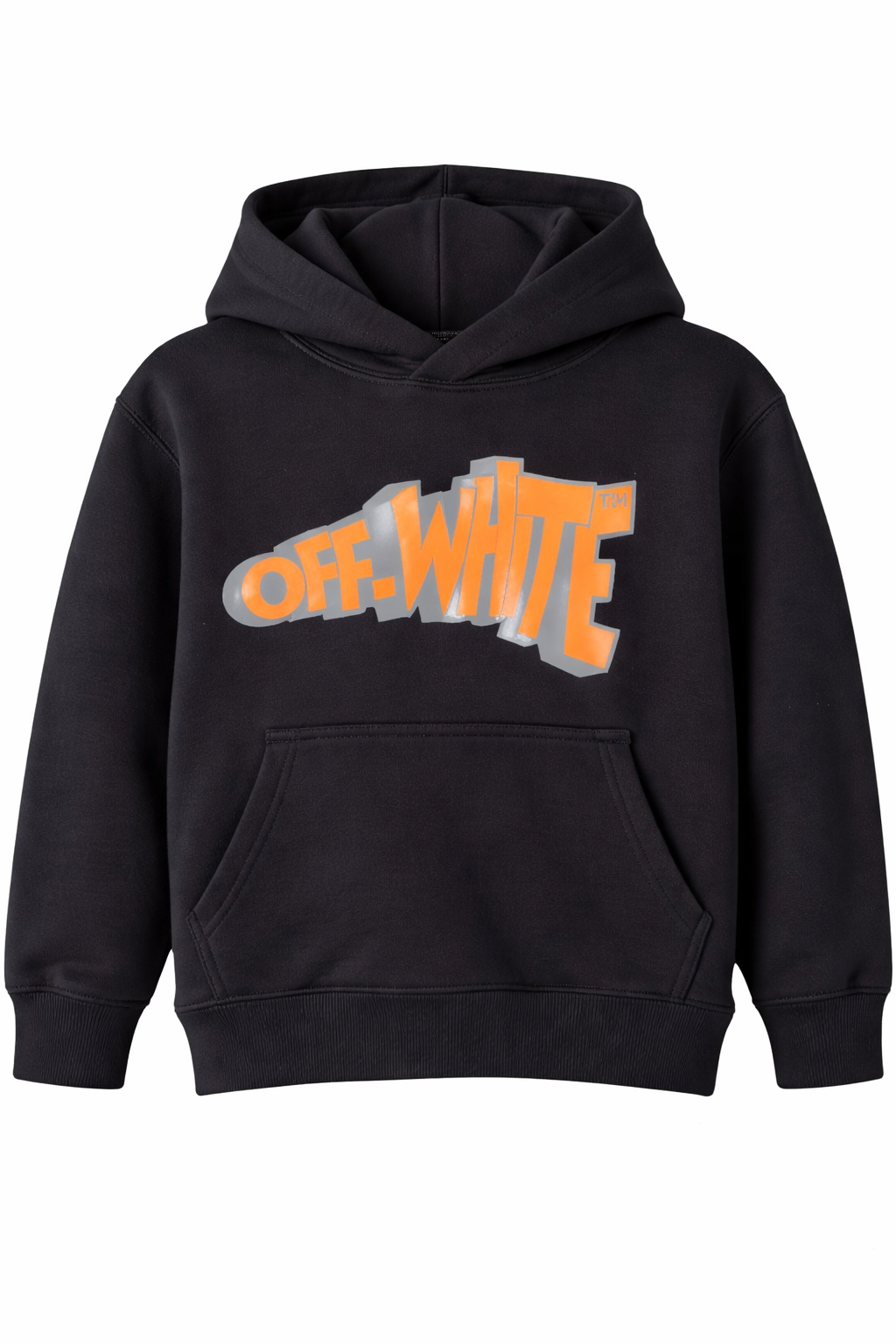 Black hoodie with broken arrow graphic print on the back, displayed on a clean background.