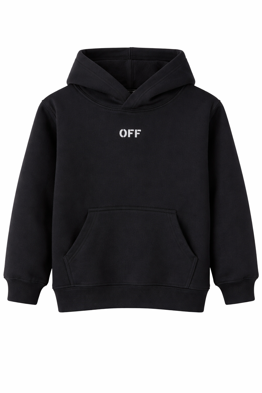 Black hoodie with brick-style arrow graphic print on the back, displayed on a clean background.