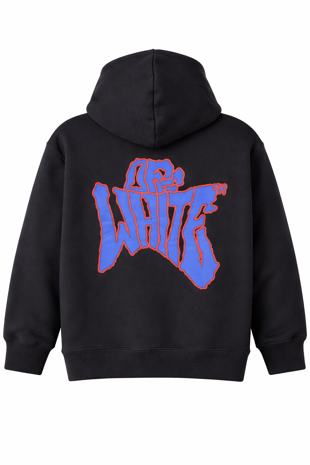 Black hoodie with graffiti-style graphic print on the back, displayed on a clean background.
