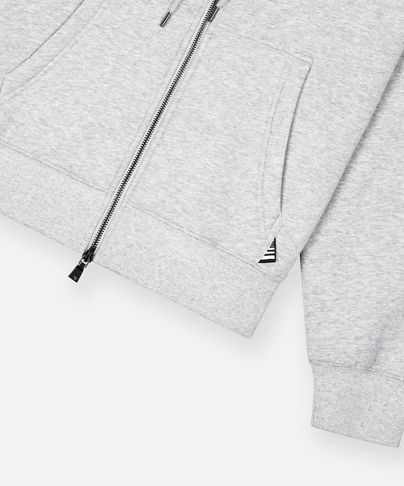 Paper Plane oversized script weld zip hoodie with fleece fabric, welded chest logo, and two-way zipper.