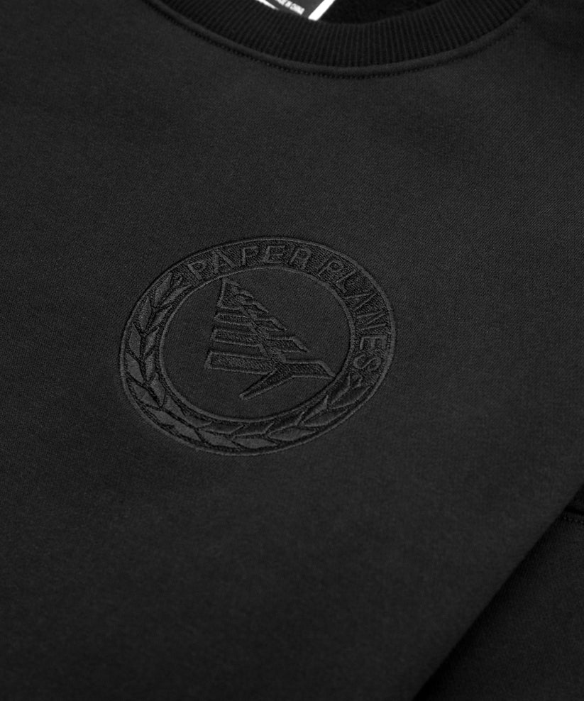 Paper Planes Relaxed FC Crewneck Sweatshirt in fleece with embroidered front, 3D applique back detail, and silicone flag.