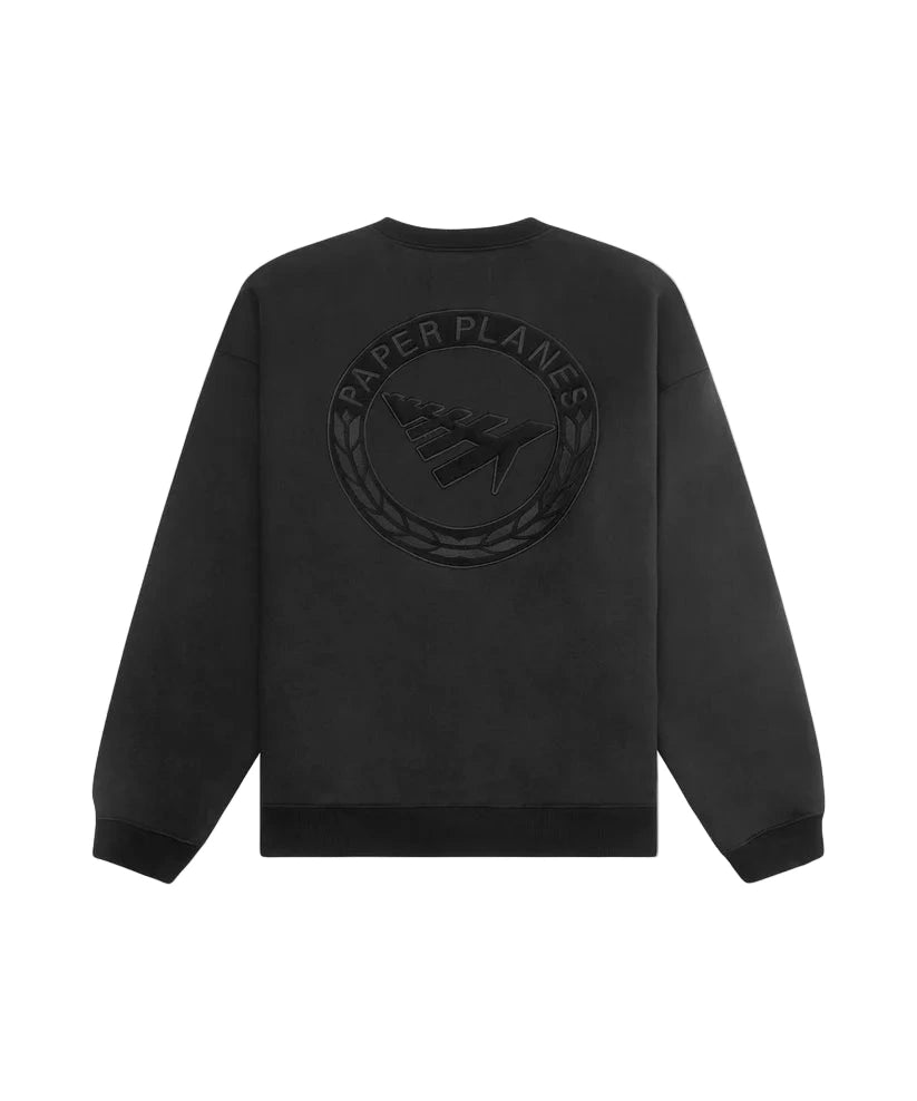 Paper Planes Relaxed FC Crewneck Sweatshirt in fleece with embroidered front, 3D applique back detail, and silicone flag.