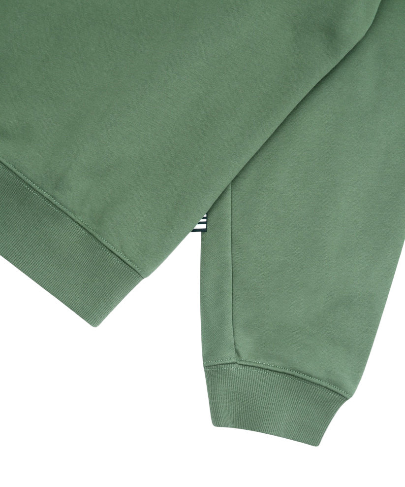 Paper Planes Relaxed FC Crewneck Sweatshirt in fleece with embroidered front, 3D applique on back, and silicone flag detail.