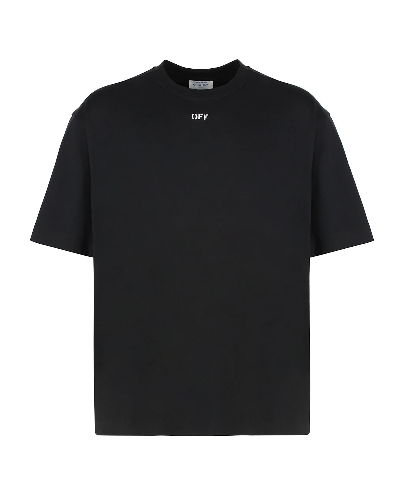 Off-White Brics Arrow Skate T-shirt with front logo graphic and arrow motif on the back, slim fit, black color.
