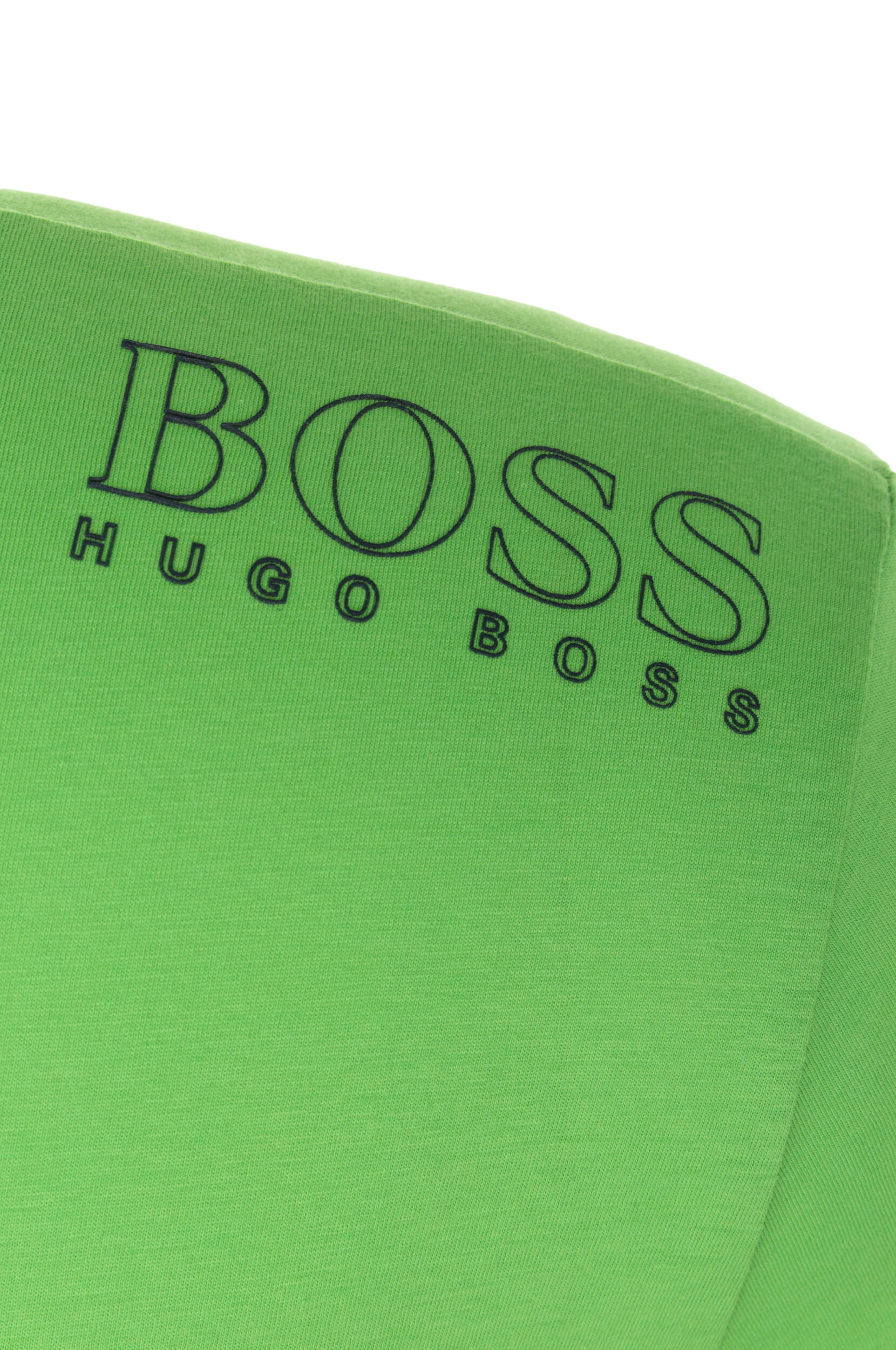 Elevate your everyday style with the Hugo Boss Basic Tee in Green, featuring a bold black BOSS logo on the front and a sleek matching logo detail on the back neck.