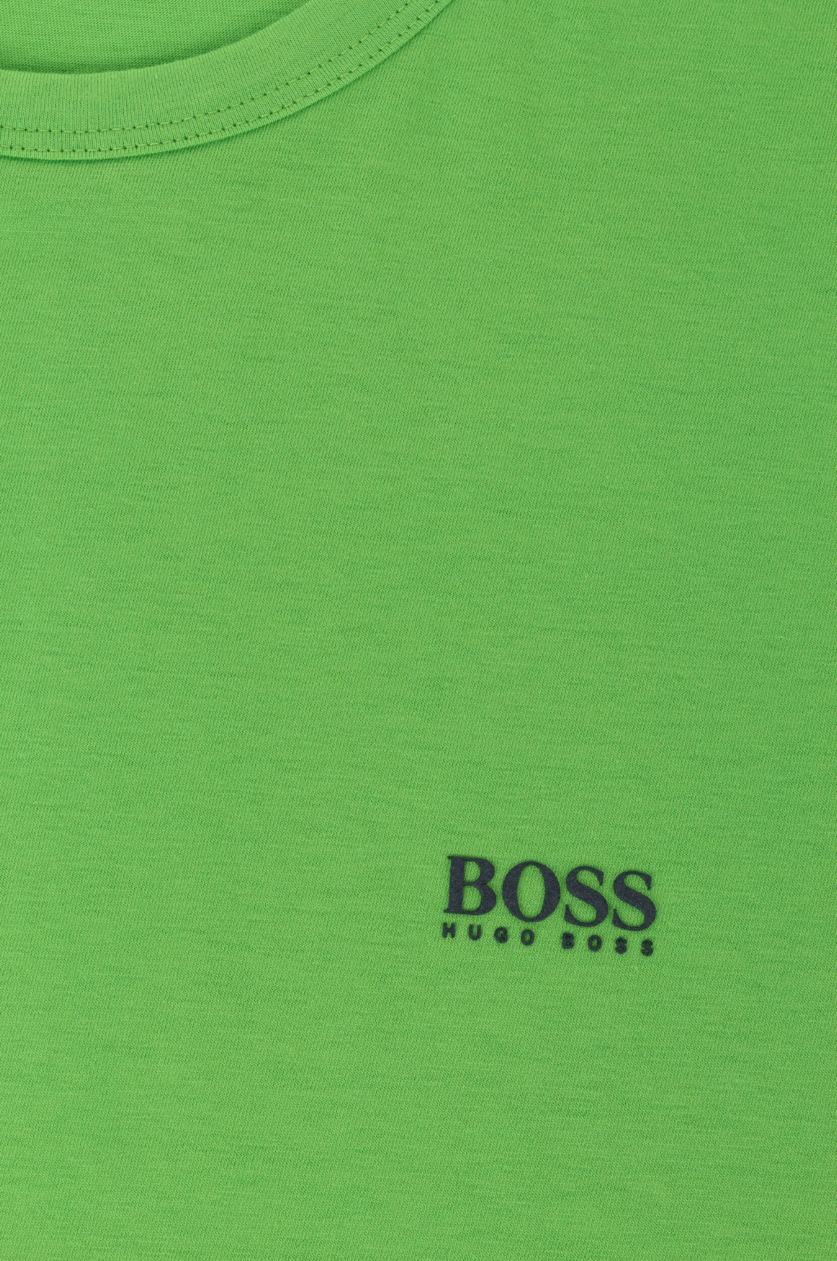 Elevate your everyday style with the Hugo Boss Basic Tee in Green, featuring a bold black BOSS logo on the front and a sleek matching logo detail on the back neck.